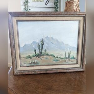 Vintage Desert Oil Painting 1980's